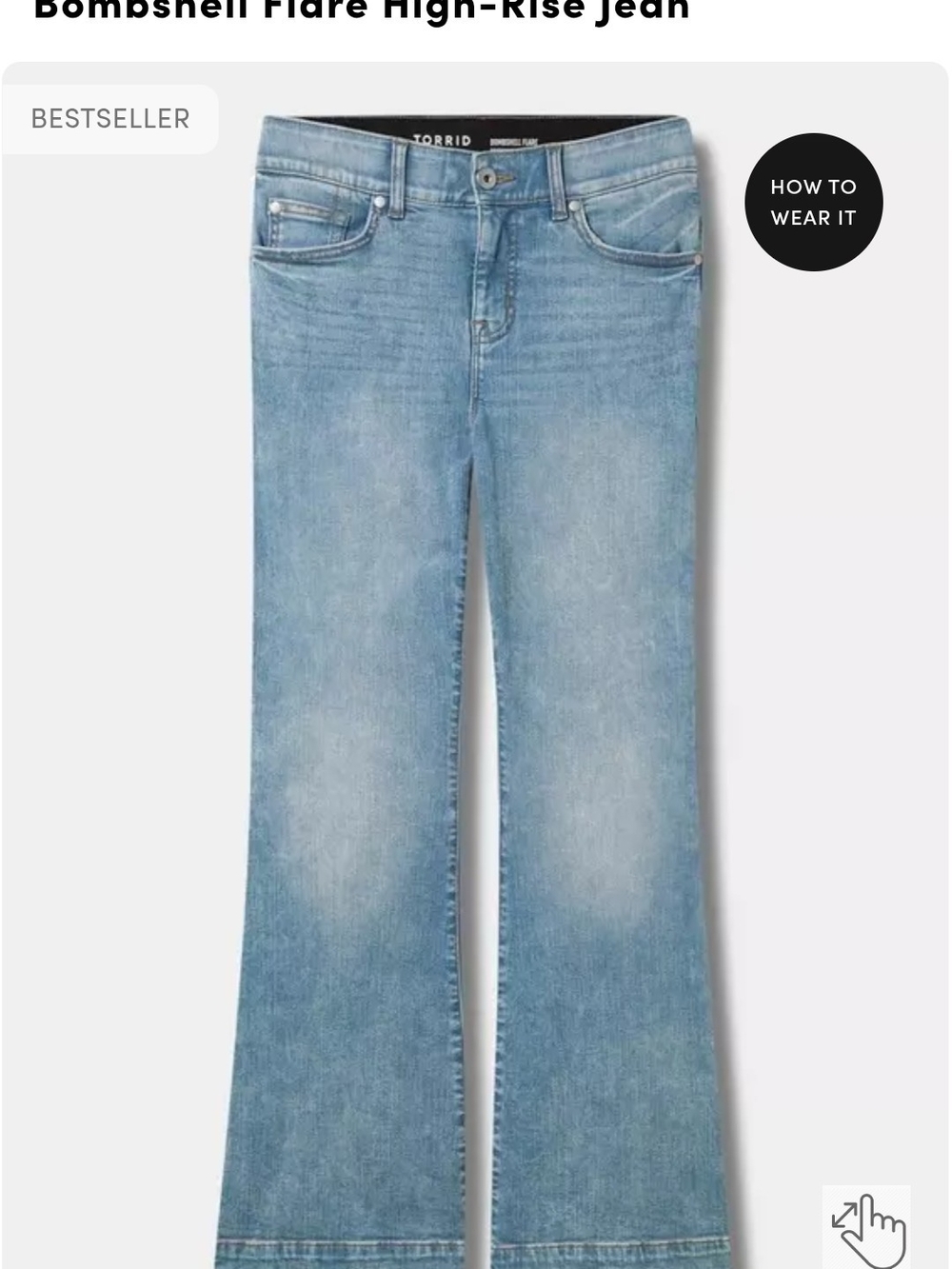 Torrid Light Wash Bombshell Flare High-Rise Jeans